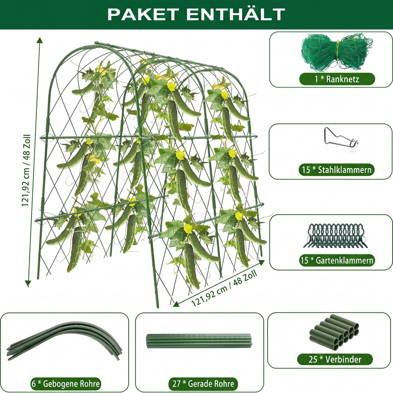 🌿 50% RABATT! 🌱 Stabiles Bogen-Rankgitter – Robust, witterungsbeständig & einfach zu montieren – Ideal für Kletterpflanzen, Rosen & Gartengestaltung 🏡