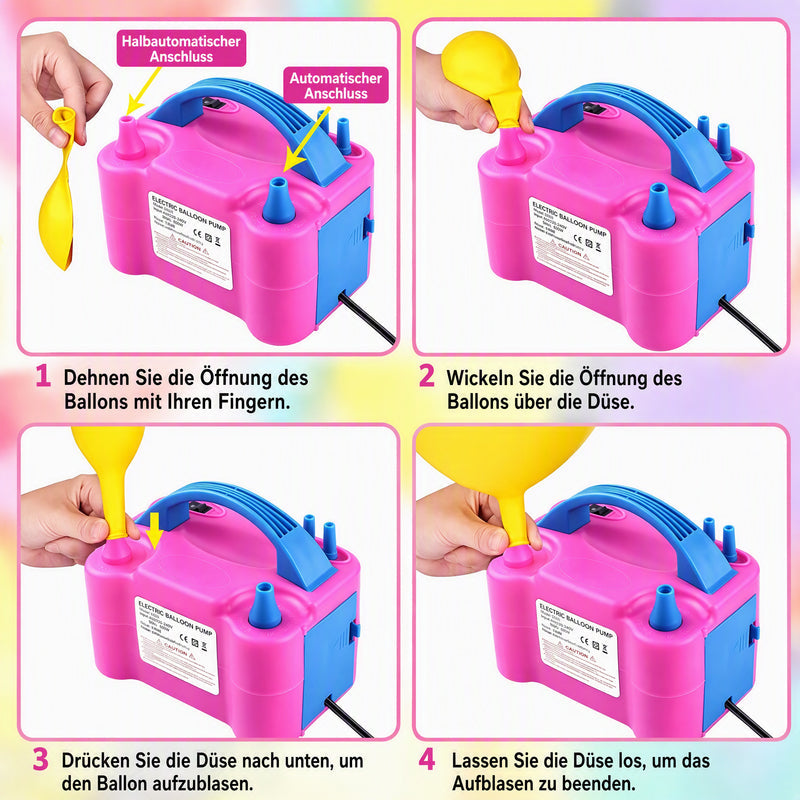 🎈 50% RABATT! ⚡ Elektrische Ballonpumpe mit Doppeldüse – Schnelles Aufblasen, vielseitig & kompakt – Ideal für Partys, Dekoration & Veranstaltungen 🎉