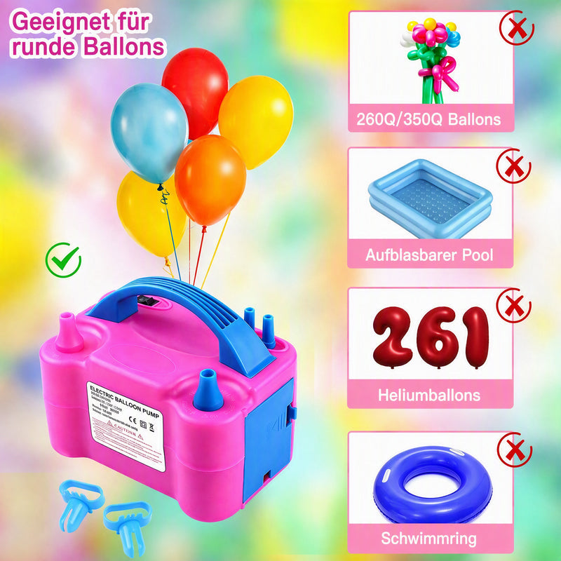 🎈 50% RABATT! ⚡ Elektrische Ballonpumpe mit Doppeldüse – Schnelles Aufblasen, vielseitig & kompakt – Ideal für Partys, Dekoration & Veranstaltungen 🎉