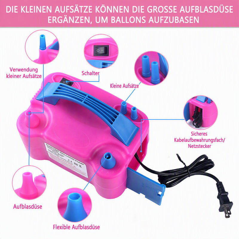 🎈 50% RABATT! ⚡ Elektrische Ballonpumpe mit Doppeldüse – Schnelles Aufblasen, vielseitig & kompakt – Ideal für Partys, Dekoration & Veranstaltungen 🎉