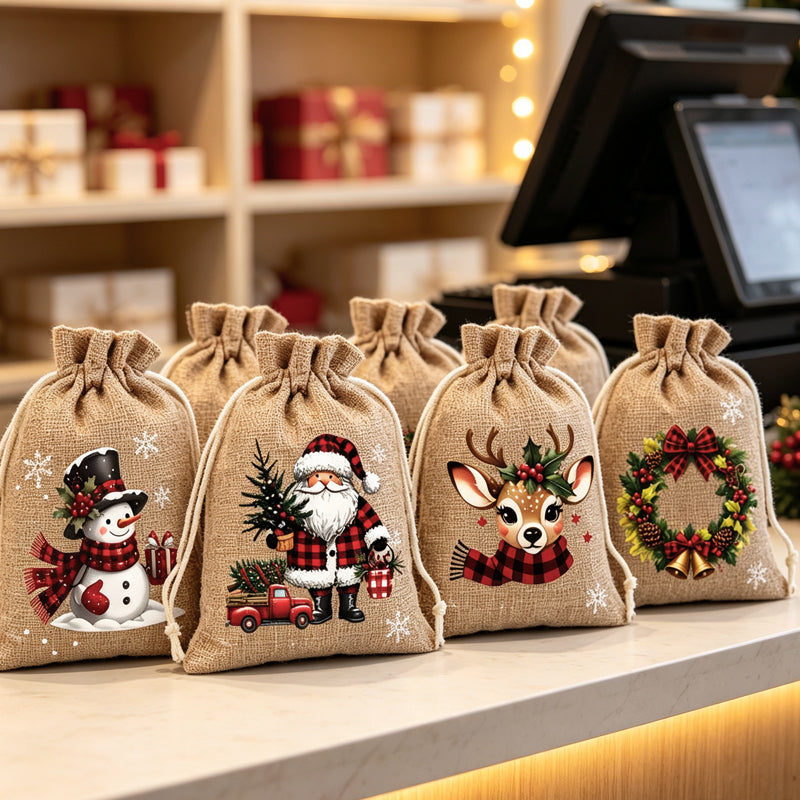 🎄 NUR FÜR KURZE ZEIT 50 % RABATT! 🎁 Weihnachts-Geschenksäckchen mit Kordelzug – Festliche Weihnachtsmann- & Rentier-Motive, Doppelter Kordelzug & Strapazierfähiger Stoff – Weihnachtsfreude in jedem Geschenk ✨