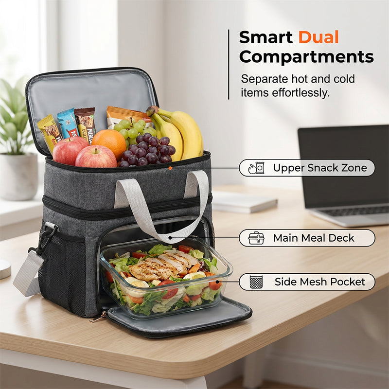 🔥50 % RABATT⏰ Doppellagige isolierte Lunchtasche, warm & kühl haltend🍚