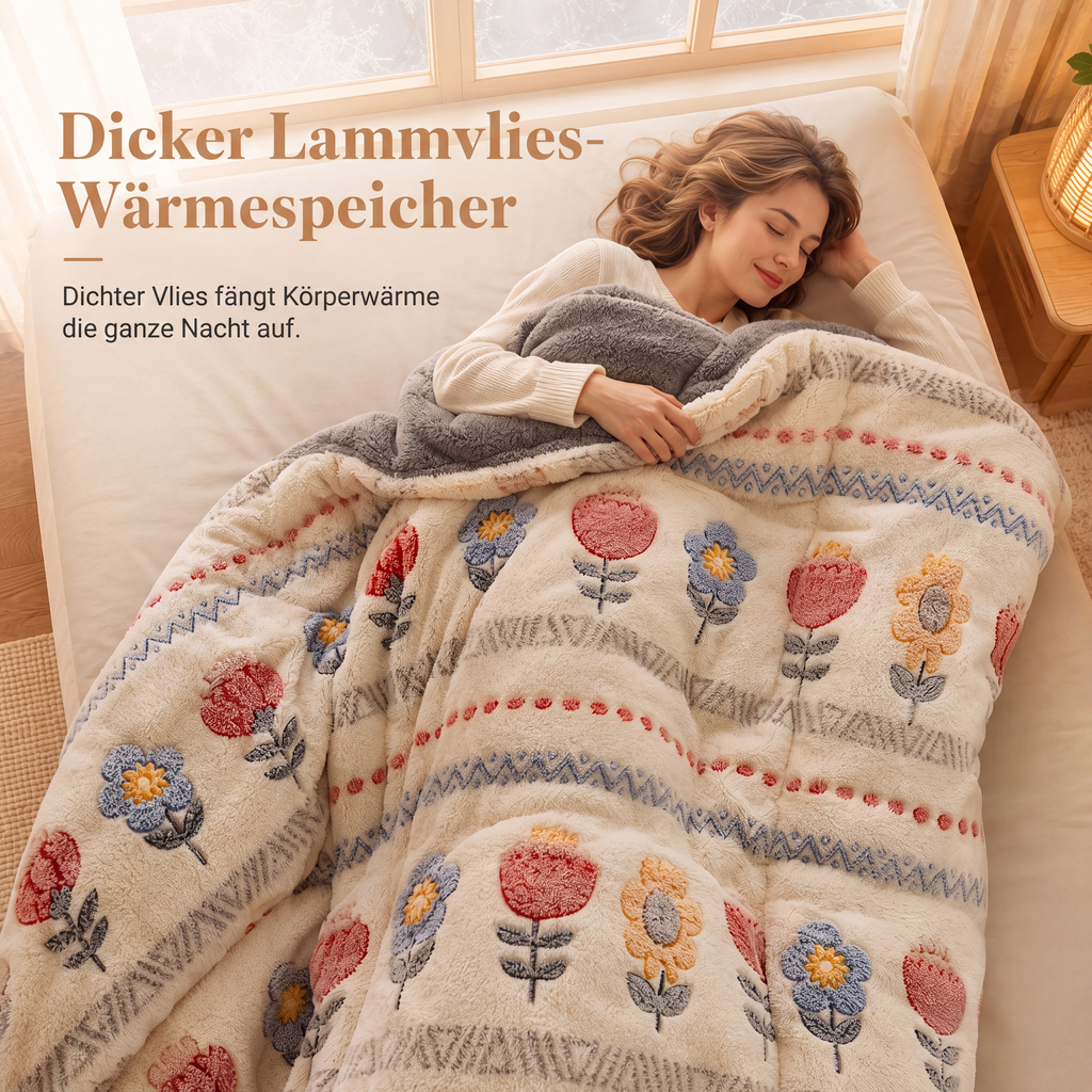 📢📢 JETZT 50 % RABATT!! ⏰Verdickte Winterdecke aus doppelseitigem Lammvlies und Milchsamt, warme Bettdecke für Herbst und Winter