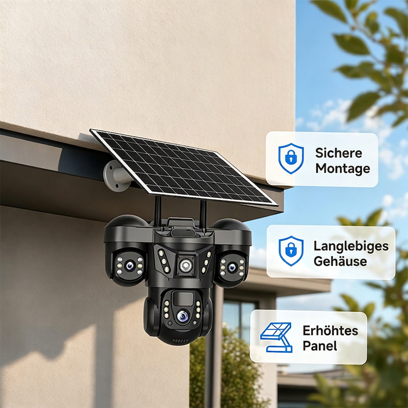 📹50% RABATT! ☀️ Triple-Lens Solar-WLAN-Kamera – Rundumsicht & Nachtsicht ✨