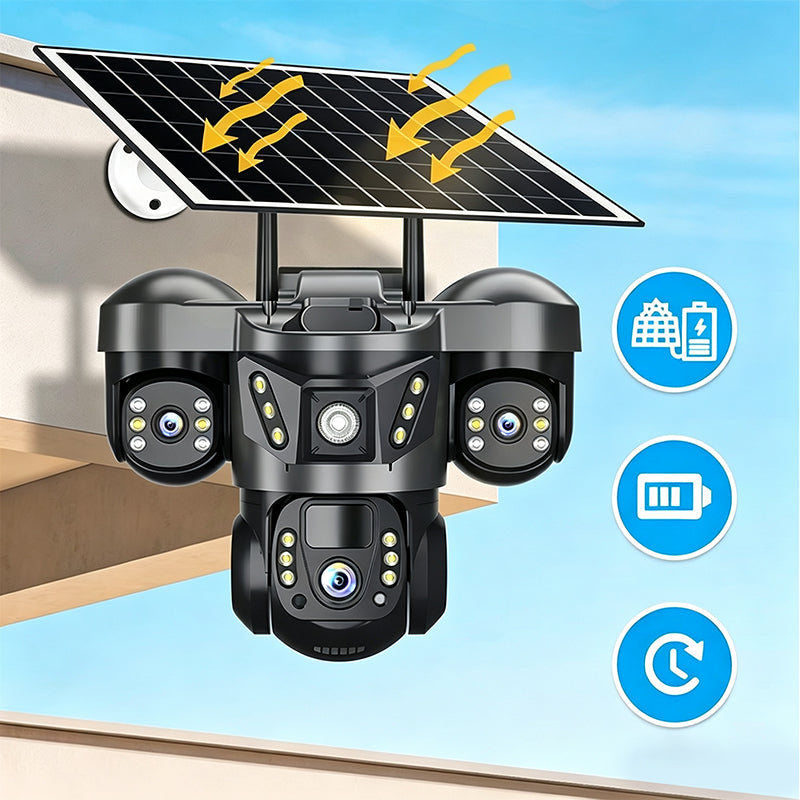📹50% RABATT! ☀️ Triple-Lens Solar-WLAN-Kamera – Rundumsicht & Nachtsicht ✨