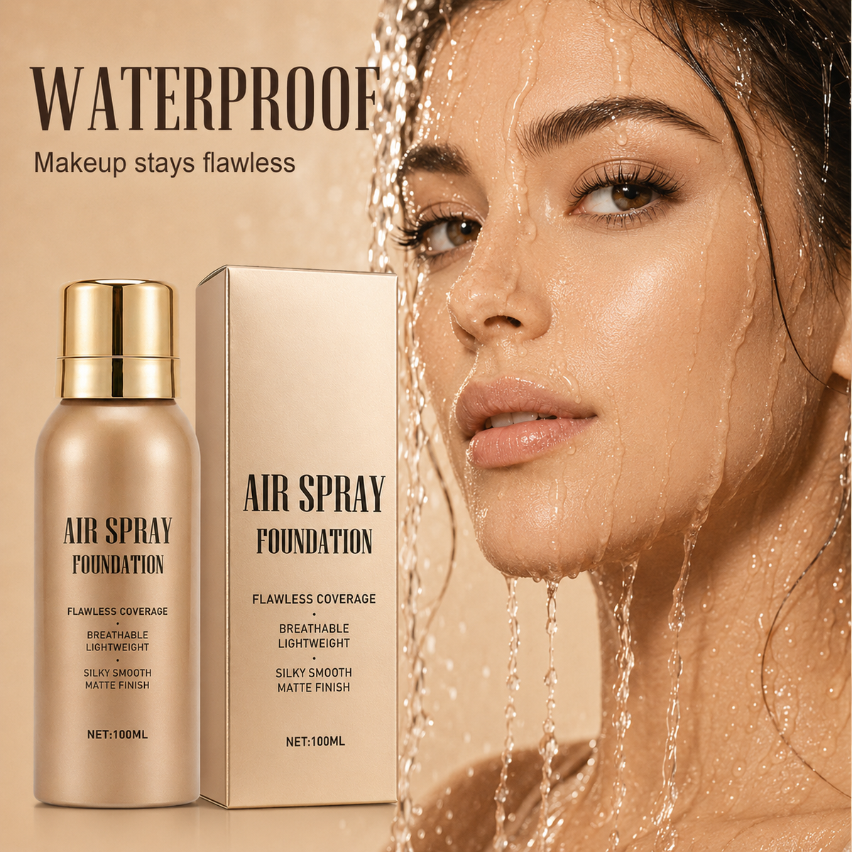 ⏰Jetzt 50 % Rabatt!✨💧 Air-Spray-Foundation – wasserfest, atmungsaktiv & langanhaltend – samtiges Finish, einfach aufgesprüht – für jeden Hauttyp