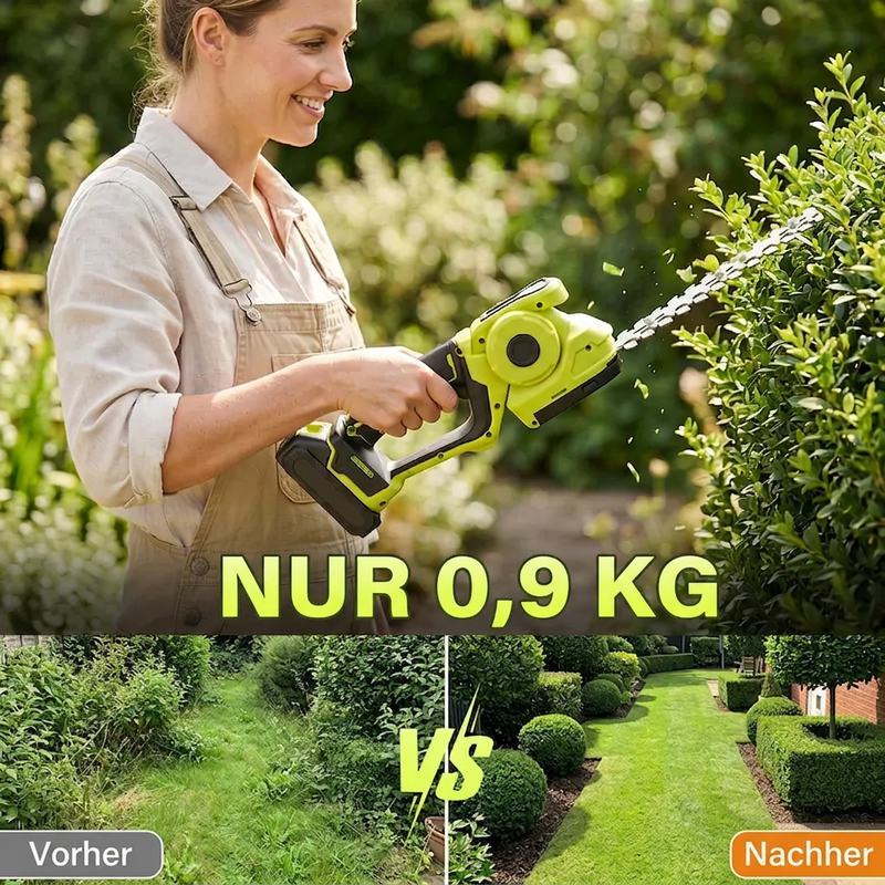 ✂️🌿 Neu & 2-in-1! 2-in-1 Akku-Heckenschere & Grasschere – Kabellos, leicht & werkzeugloser Klingenwechsel – Saubere Rasenkanten plus formschöner Heckenschnitt – Ideal für Buchs, Lavendel, Ziersträucher & Gartenpflege ✨