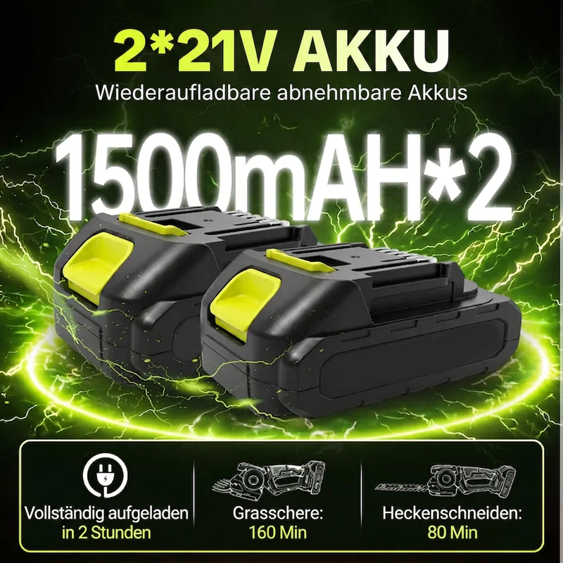 ✂️🌿 Neu & 2-in-1! 2-in-1 Akku-Heckenschere & Grasschere – Kabellos, leicht & werkzeugloser Klingenwechsel – Saubere Rasenkanten plus formschöner Heckenschnitt – Ideal für Buchs, Lavendel, Ziersträucher & Gartenpflege ✨