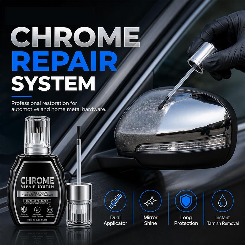 🥳HEISSER SALE 2026🥳💞50.000+ VERKAUFT! ✨🚗 Chrom-Restaurierungs-Set – Entfernt Oxidation & bringt metallischen Hochglanz | Premium Qualität