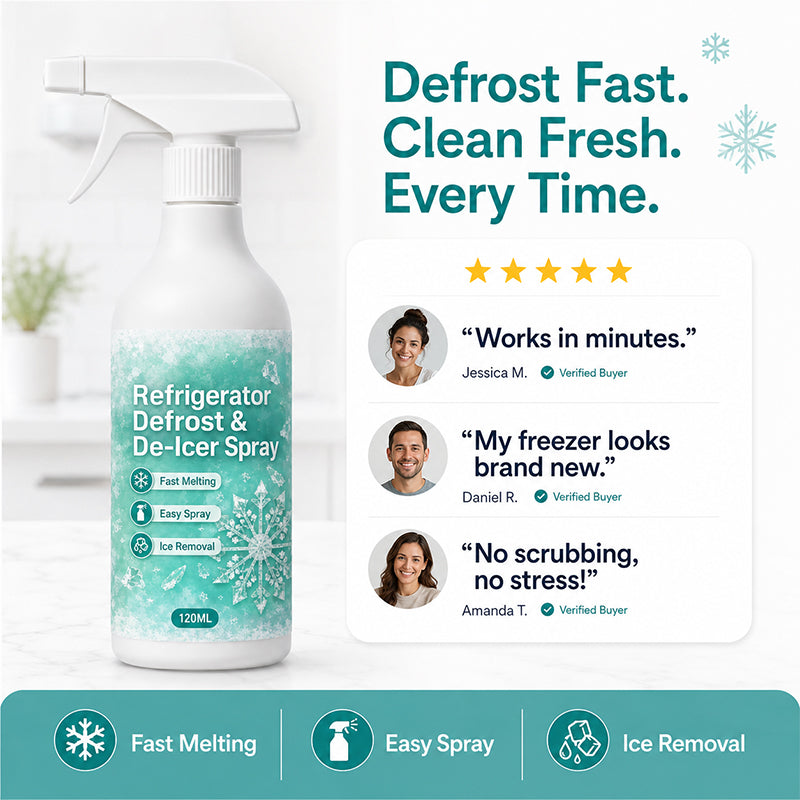 ❄️ 50% RABATT! 🧊 Schnell wirkendes Kühlschrank-Enteisungsspray – Ohne Kratzen, sicher für Innenflächen & ideal gegen hartnäckigen Reif im Gefrierfach ❄️✨