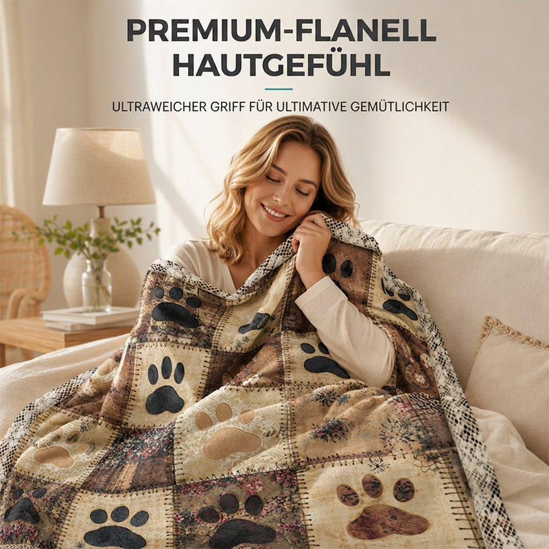 Niedliche Pfotenabdruck Weiche Flanell Decke