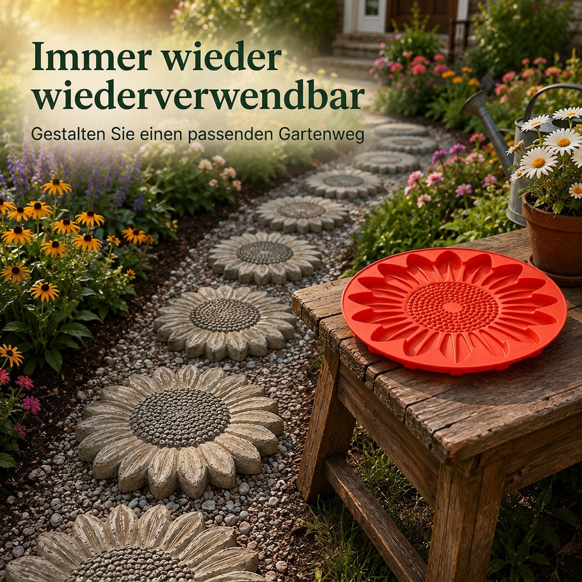 🌻 JETZT 50% RABATT! 🎨 Wiederverwendbare Gartengussform – Kreative Designs, langlebig & einfach zu verwenden – Gestalten Sie mühelos einzigartige Gartendekorationen ✨
