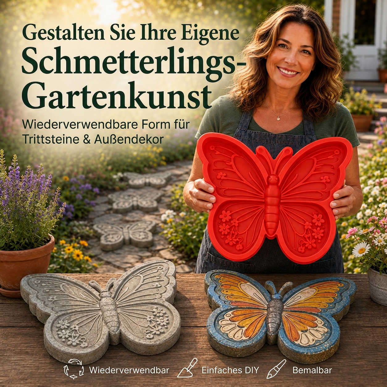 🌻 JETZT 50% RABATT! 🎨 Wiederverwendbare Gartengussform – Kreative Designs, langlebig & einfach zu verwenden – Gestalten Sie mühelos einzigartige Gartendekorationen ✨