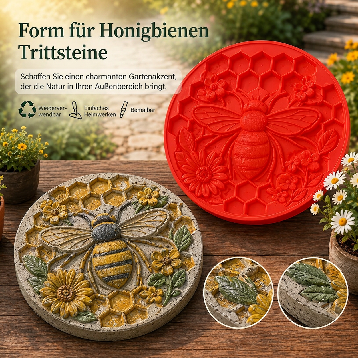 🌻 JETZT 50% RABATT! 🎨 Wiederverwendbare Gartengussform – Kreative Designs, langlebig & einfach zu verwenden – Gestalten Sie mühelos einzigartige Gartendekorationen ✨