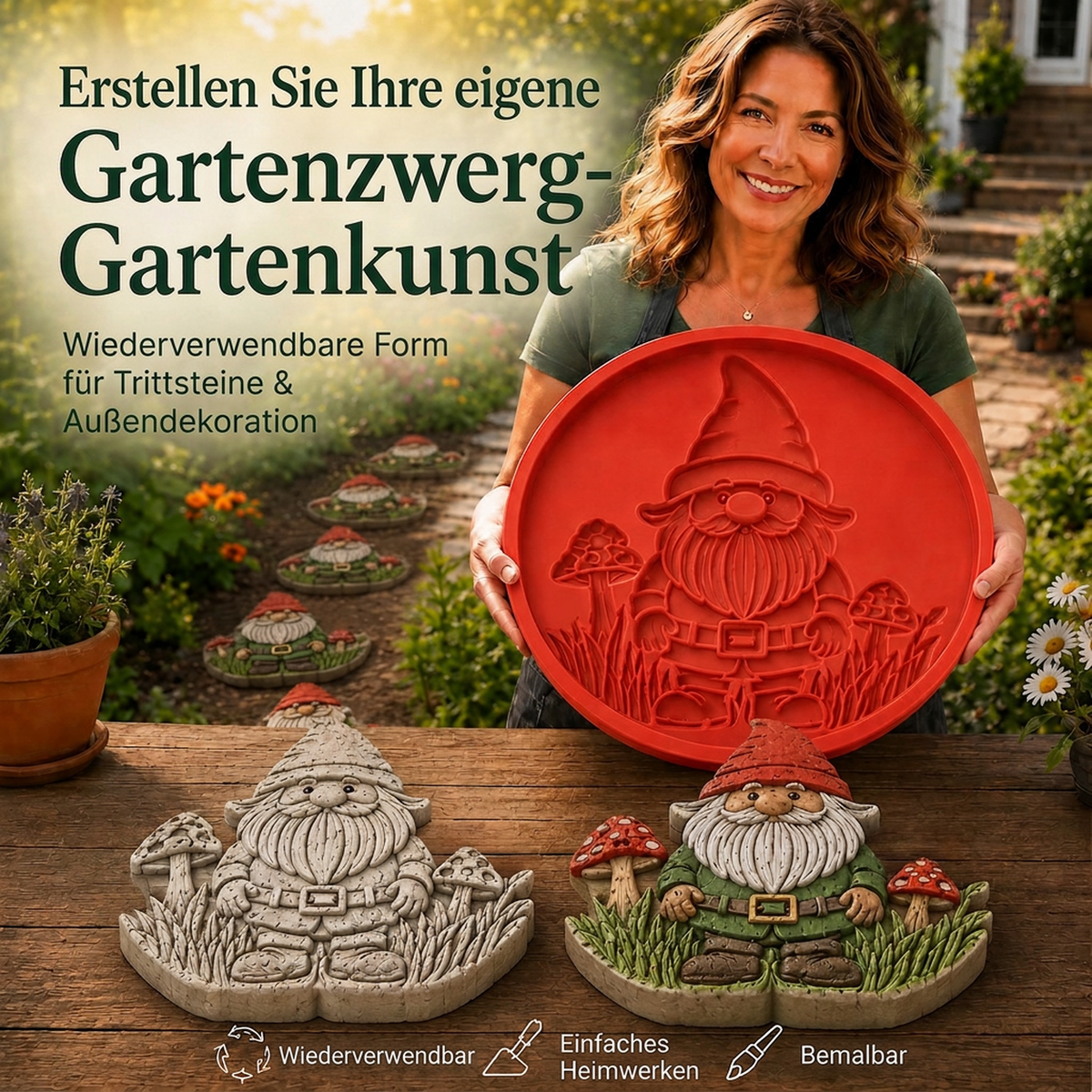 🌻 JETZT 50% RABATT! 🎨 Wiederverwendbare Gartengussform – Kreative Designs, langlebig & einfach zu verwenden – Gestalten Sie mühelos einzigartige Gartendekorationen ✨
