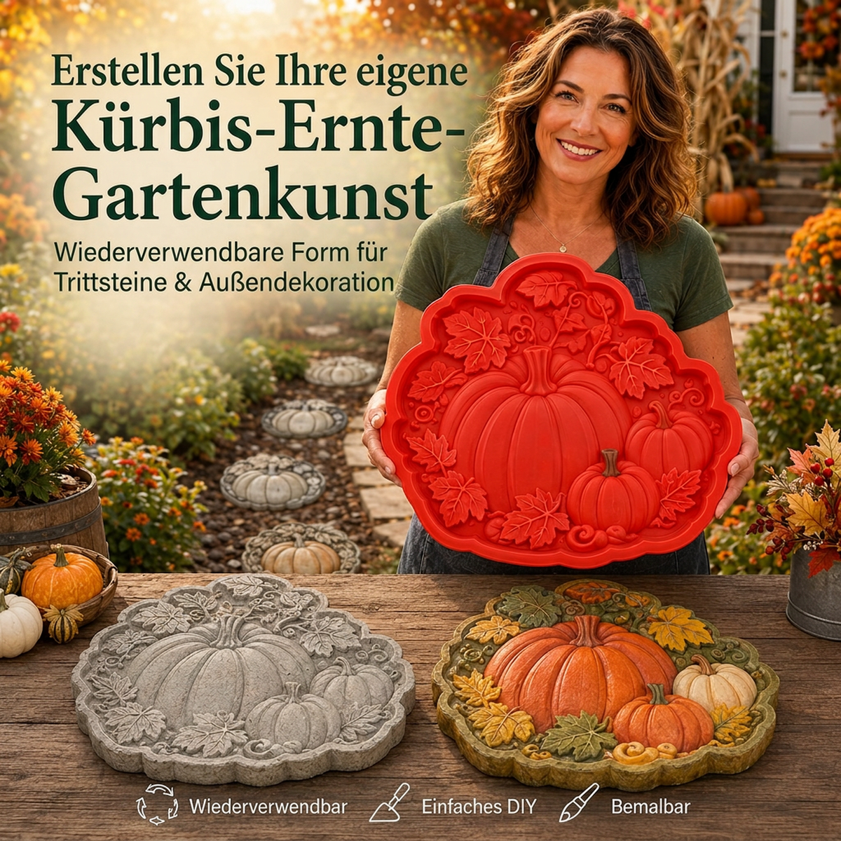 🌻 JETZT 50% RABATT! 🎨 Wiederverwendbare Gartengussform – Kreative Designs, langlebig & einfach zu verwenden – Gestalten Sie mühelos einzigartige Gartendekorationen ✨