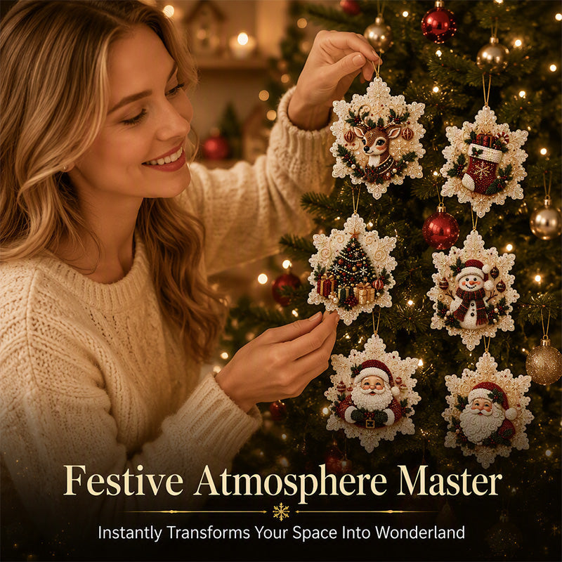 🔥🎁 2+1 GRATIS!!🥳🎄 DIY Diamantmalerei Weihnachtsanhänger‑Set (6 Stück) – Basteldeko zum Aufhängen am Weihnachtsbaum ✨