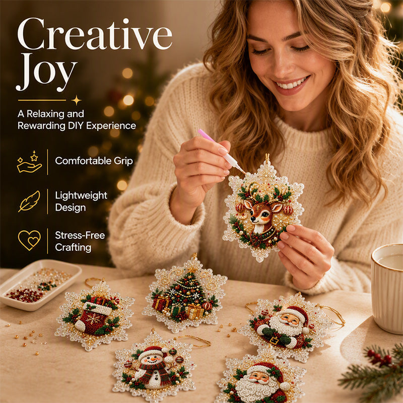 🎄 KAUFE 2, ERHALTE 1 GRATIS! 💎 DIY Diamant-Weihnachtsanhänger – 6 Stück zum Aufhängen ✨