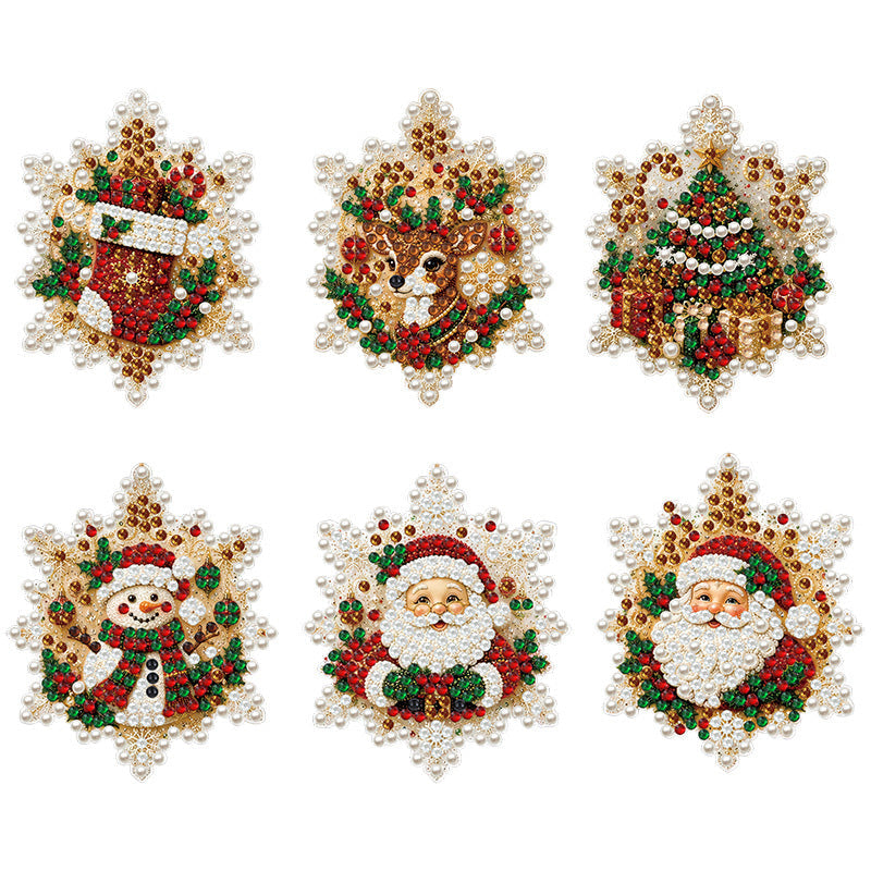 🎄 KAUFE 2, ERHALTE 1 GRATIS! 💎 DIY Diamant-Weihnachtsanhänger – 6 Stück zum Aufhängen ✨