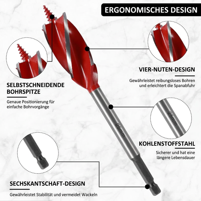 🔧 50% RABATT! ⚡ 8‑teiliges Spiralbohrer‑Set – 4 Schneiden für die Holzbearbeitung ✨