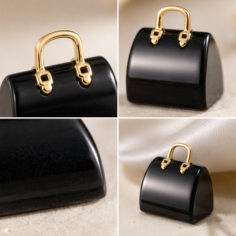 🔮 50% RABATT⏰Miniatur Elegante Stein-Handtasche Ornament 👜✨
