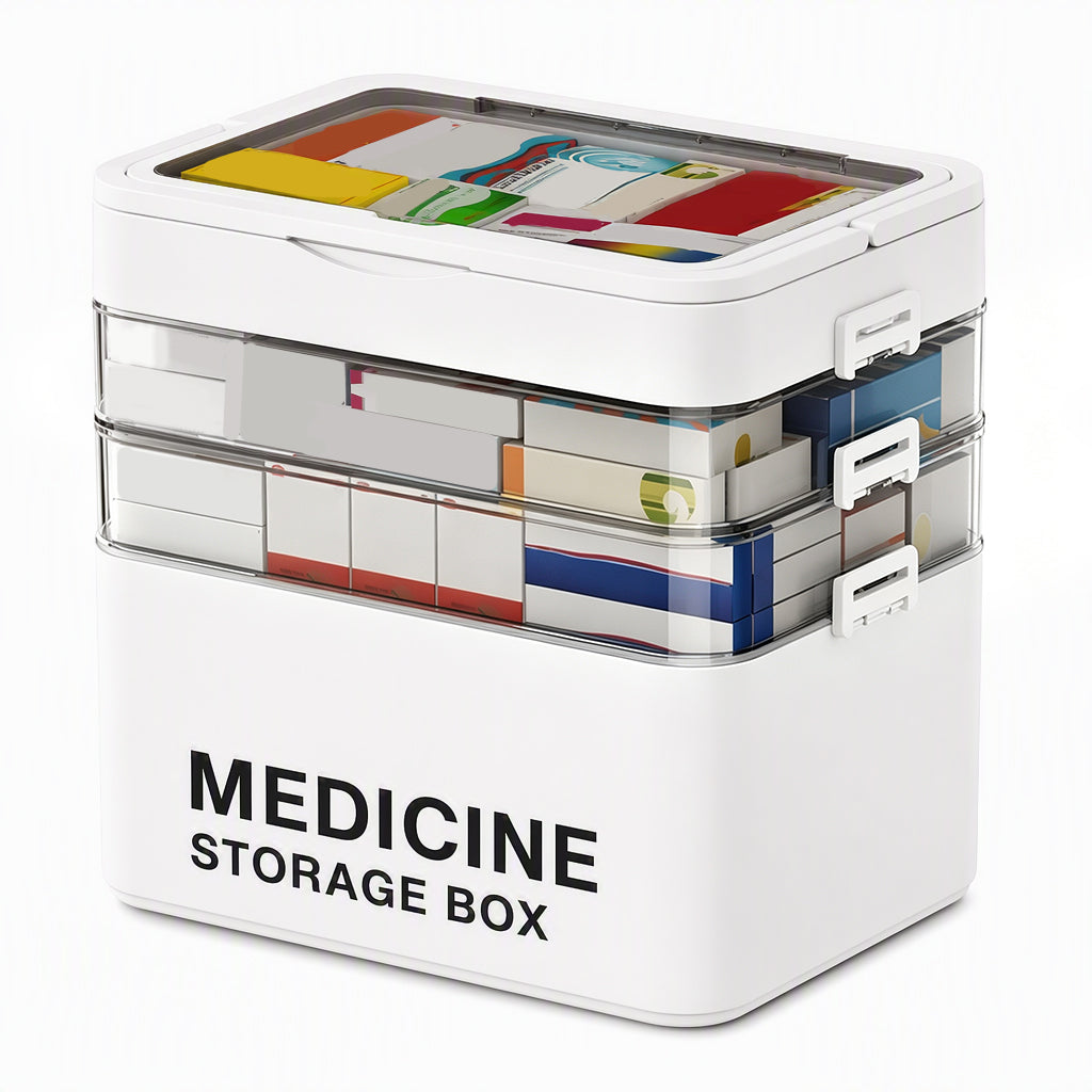 💊 Große Medikamentenaufbewahrungsbox aus Kunststoff – mit mehreren Fächern ✨