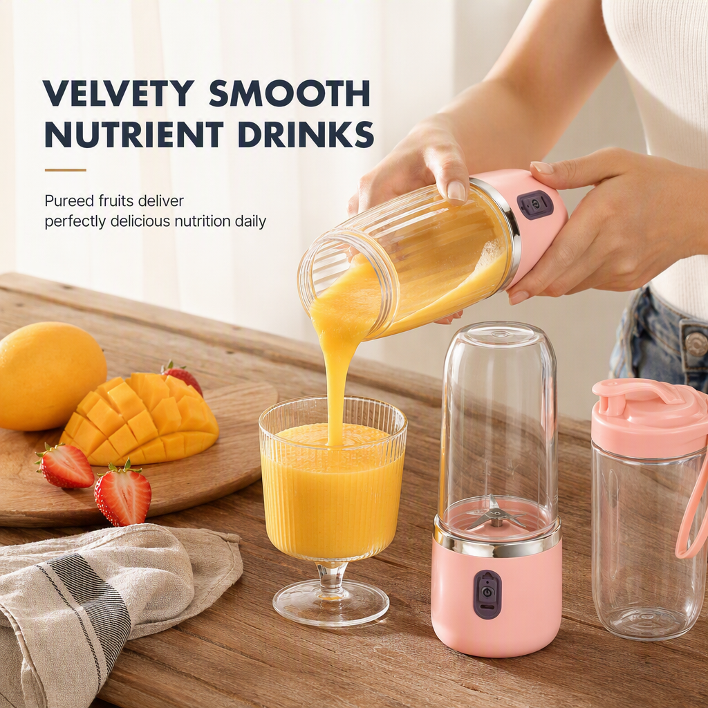 🍓 50 % Rabatt ! Tragbarer Entsafterbecher – Perfekte Shakes auf Knopfdruck! 🍹 Kraftvoller 6-Klingen-Motor, kompakt für unterwegs, leicht zu reinigen ✨