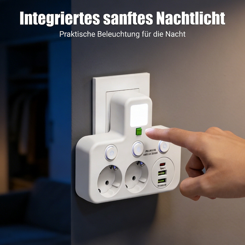 📢📢50% RABATT !!⏰Intelligente Steckdosenleiste mit USB-Anschlüssen