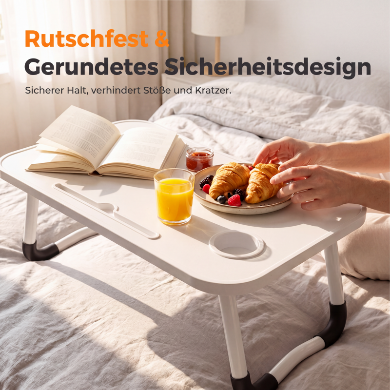 🛏️💻 Neu & Praktisch! ☕ Klappbarer Laptop-Bettisch mit Becherhalter – Stabil, platzsparend & mobil – Ideal fürs Bett, Sofa & unterwegs – Perfekt für Homeoffice, Filme, Frühstück & Gaming – Leicht zu verstauen & schnell aufgebaut 🛋️