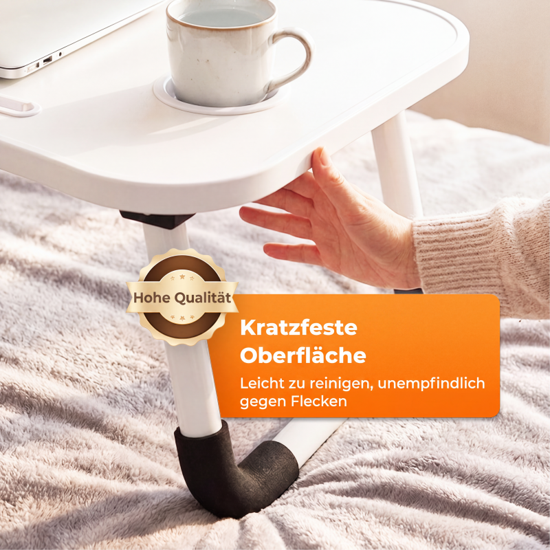 🛏️💻 Neu & Praktisch! ☕ Klappbarer Laptop-Bettisch mit Becherhalter – Stabil, platzsparend & mobil – Ideal fürs Bett, Sofa & unterwegs – Perfekt für Homeoffice, Filme, Frühstück & Gaming – Leicht zu verstauen & schnell aufgebaut 🛋️