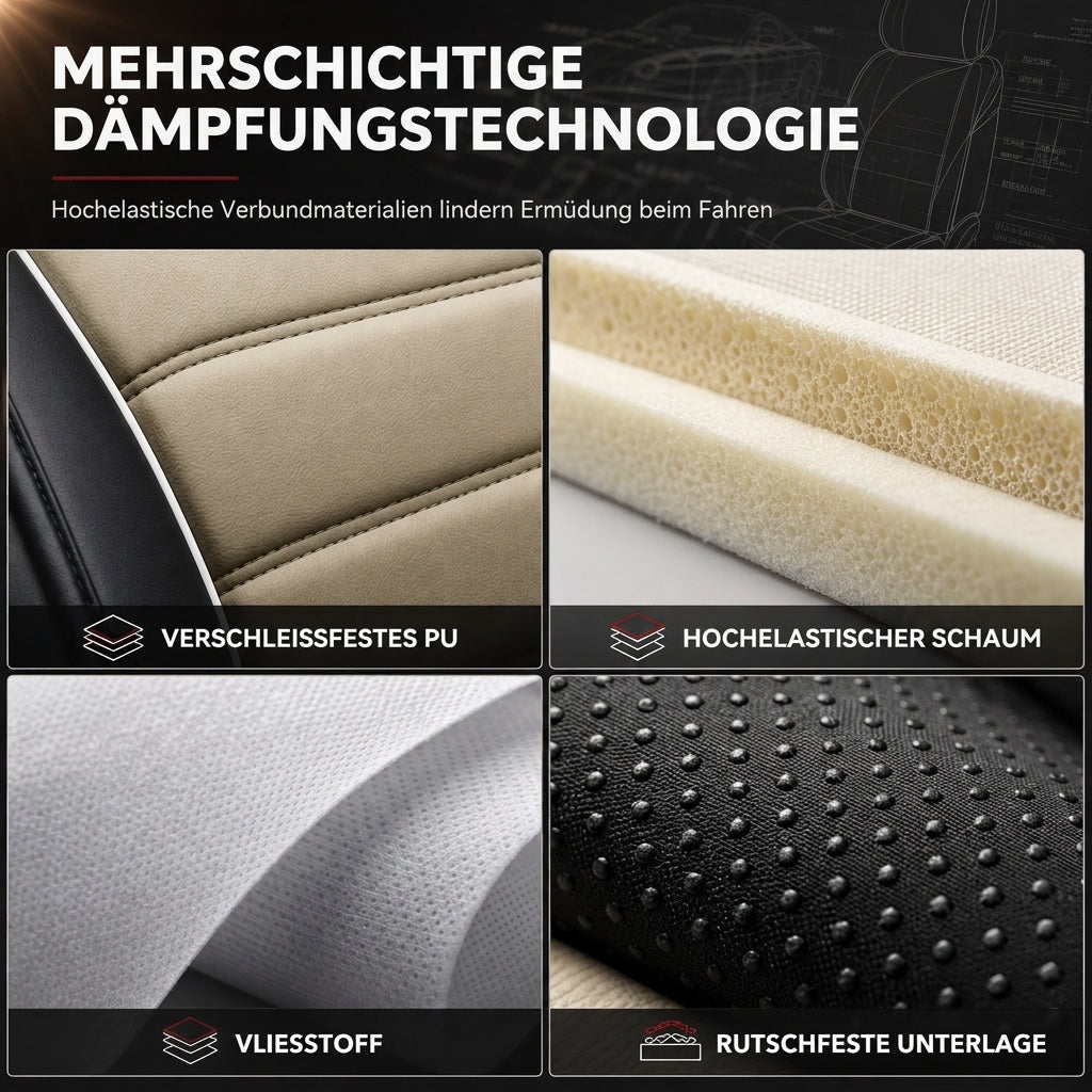 🚗 Autositzschutz mit Lederoptik und mehrschichtiger Polsterung