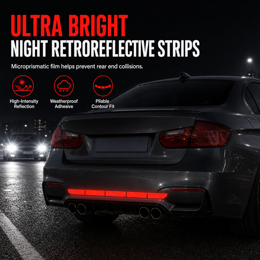 🚗 50 % RABATT FÜR KURZE ZEIT! 🔥 Reflektierende Klebestreifen für Kofferraum und Heckstoßstange