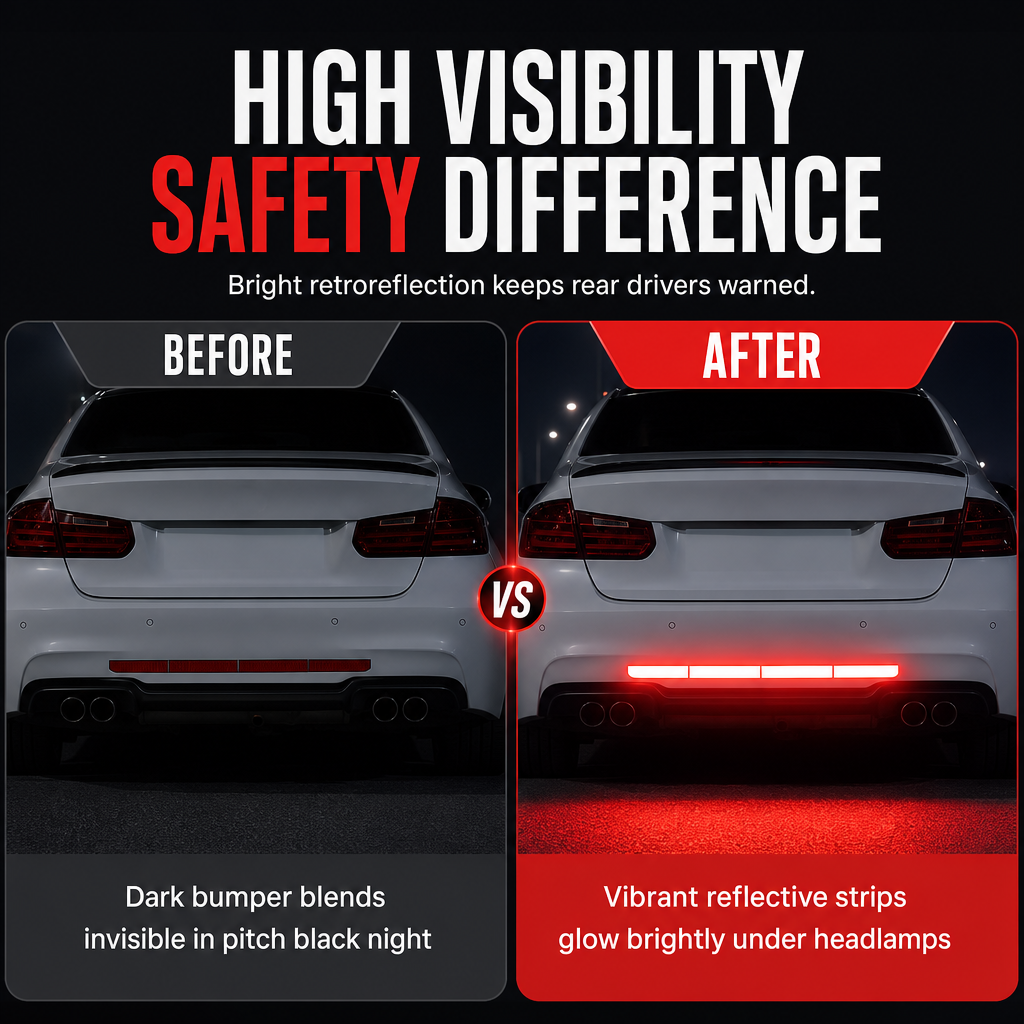 🚗 50 % RABATT FÜR KURZE ZEIT! 🔥 Reflektierende Klebestreifen für Kofferraum und Heckstoßstange
