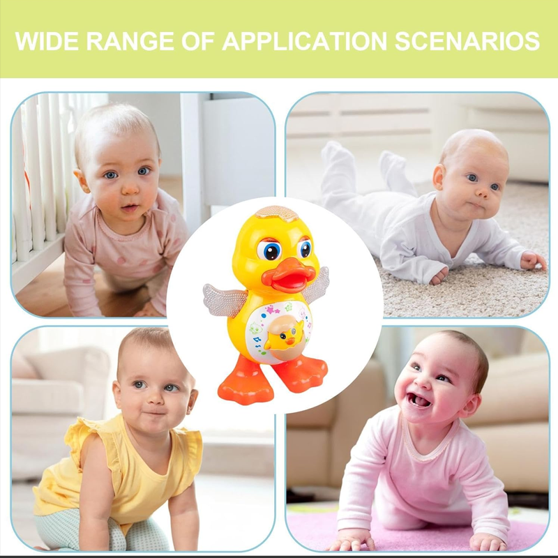 🦆 NEU! 🎵 Interaktives Musik-Entenspielzeug für Babys & Kleinkinder – Mit Liedern, Lichtern & Tasten – Lernt ABC, Zahlen & Tierlaute – Sanfte Bewegungen, sicher & BPA-frei – Für Sinnesförderung, Krabbeln & Einschlafbegleitung 👶
