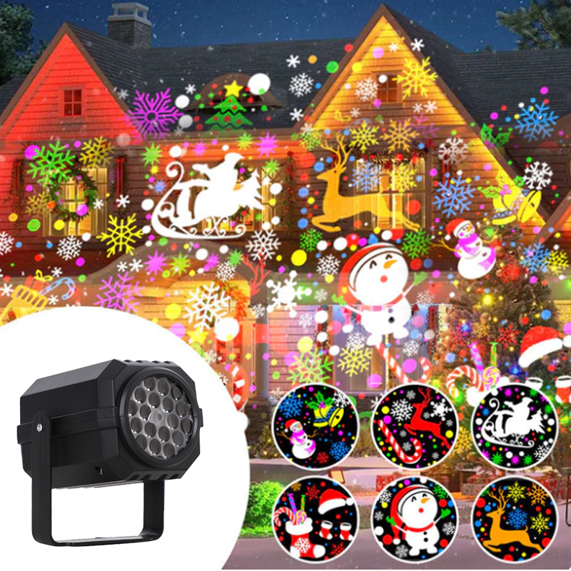 🎄 50% RABATT ✨ Rotierender LED-Weihnachtsprojektor, festliche Lichtmuster für Wand & Decke 🔄