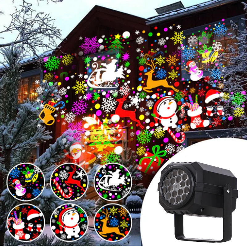 🎄 50% RABATT ✨ Rotierender LED-Weihnachtsprojektor, festliche Lichtmuster für Wand & Decke 🔄