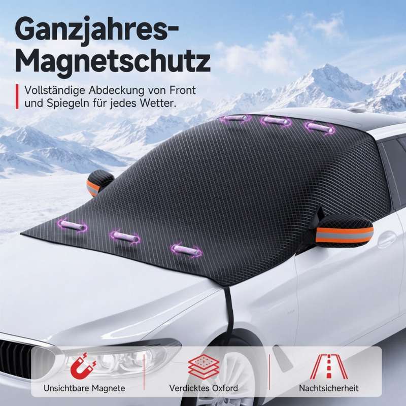 🚗 50% RABATT! ❄️ Magnetische Windschutzscheibenabdeckung – Oxford, 6 Magnete & Diebstahlschutz ✨