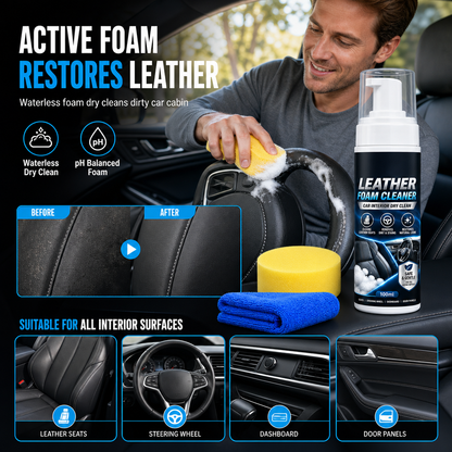 🚗 NEU! ✨ Auto‑Innenraum Leder‑Schaumreiniger‑Set – Tiefenreinigung & Pflege für Leder, Kunstleder & Cockpit – Entfernt Schmutz, Fett & Alltagsspuren ohne Ausbleichen – Für sitzende Komfortpflege in wenigen Minuten 🧴🛋️