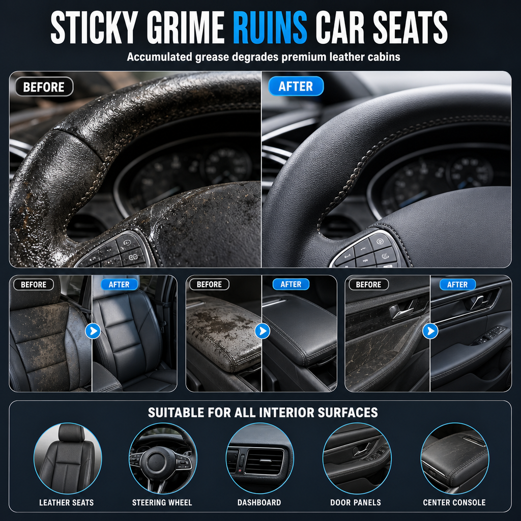 🚗 NEU! ✨ Auto‑Innenraum Leder‑Schaumreiniger‑Set – Tiefenreinigung & Pflege für Leder, Kunstleder & Cockpit – Entfernt Schmutz, Fett & Alltagsspuren ohne Ausbleichen – Für sitzende Komfortpflege in wenigen Minuten 🧴🛋️