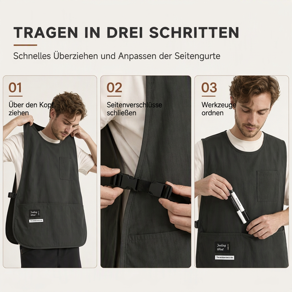 ⏳ Zeitlich begrenzter Rabatt von 50 % 💥 Wasserdichte und ölabweisende Schürze mit Westenschnitt für die Küche: atmungsaktive, ärmellose Arbeitskleidung für die Gastronomie und den Lebensmittelservice
