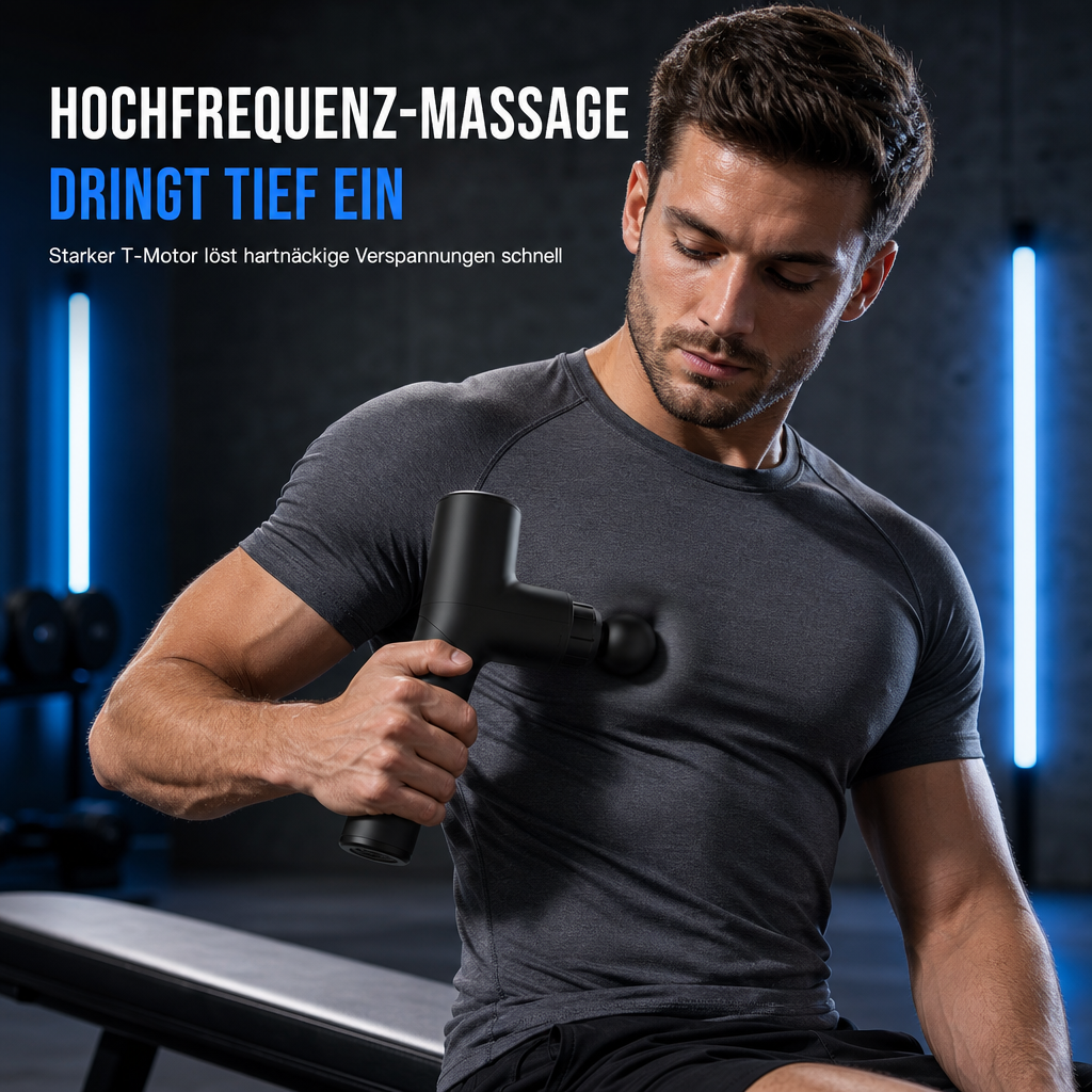 🎯💆 Kabellose Massagepistole mit 4 Aufsätzen – 50% RABATT NUR HEUTE! Überhitzungsschutz, präzises Metallgetriebe, Type-C – Entspannung unterwegs.