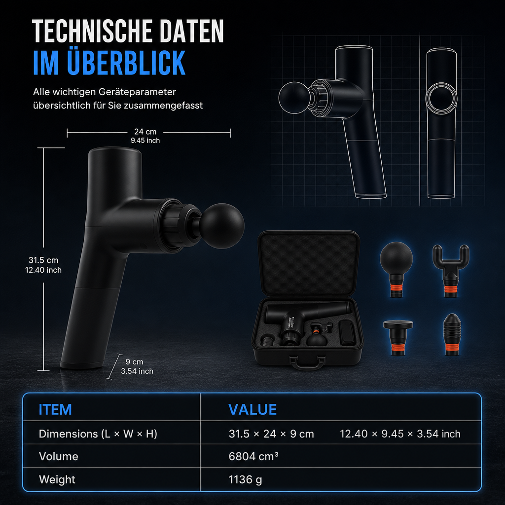 🎯💆 Kabellose Massagepistole mit 4 Aufsätzen – 50% RABATT NUR HEUTE! Überhitzungsschutz, präzises Metallgetriebe, Type-C – Entspannung unterwegs.