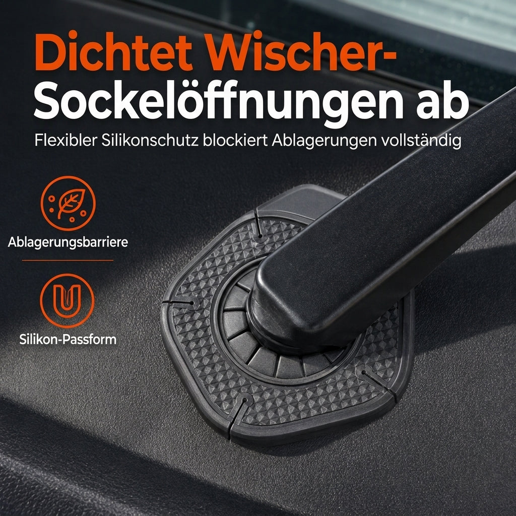 🚗Silikonschutz für Scheibenwischerarmlöcher – verhindert Rost und Geräusche, einfache Montage für alle Fahrzeugmodelle, langlebig und wetterfest