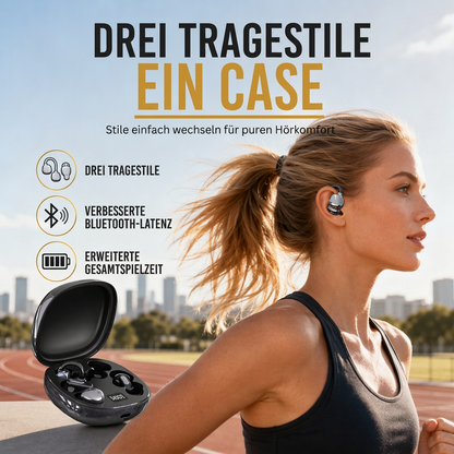 🎧 B115 3-in-1 Bluetooth-Kopfhörer – In-Ear & Ohrclip, komfortabel zum Schlafen mit Geräuschreduzierung und langer Akkulaufzeit