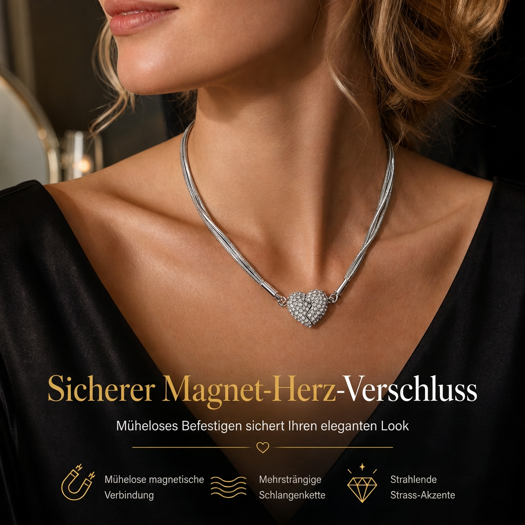 ⏳Begrenzte Zeit 50% Rabatt💥Minimalistischer magnetischer Liebesanhänger für Damen mit Strasssteinen