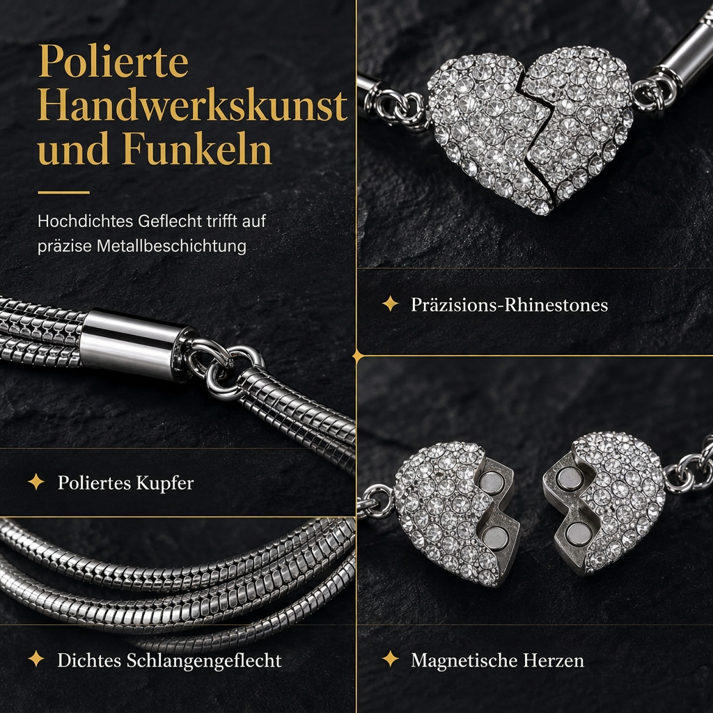 ⏳Begrenzte Zeit 50% Rabatt💥Minimalistischer magnetischer Liebesanhänger für Damen mit Strasssteinen