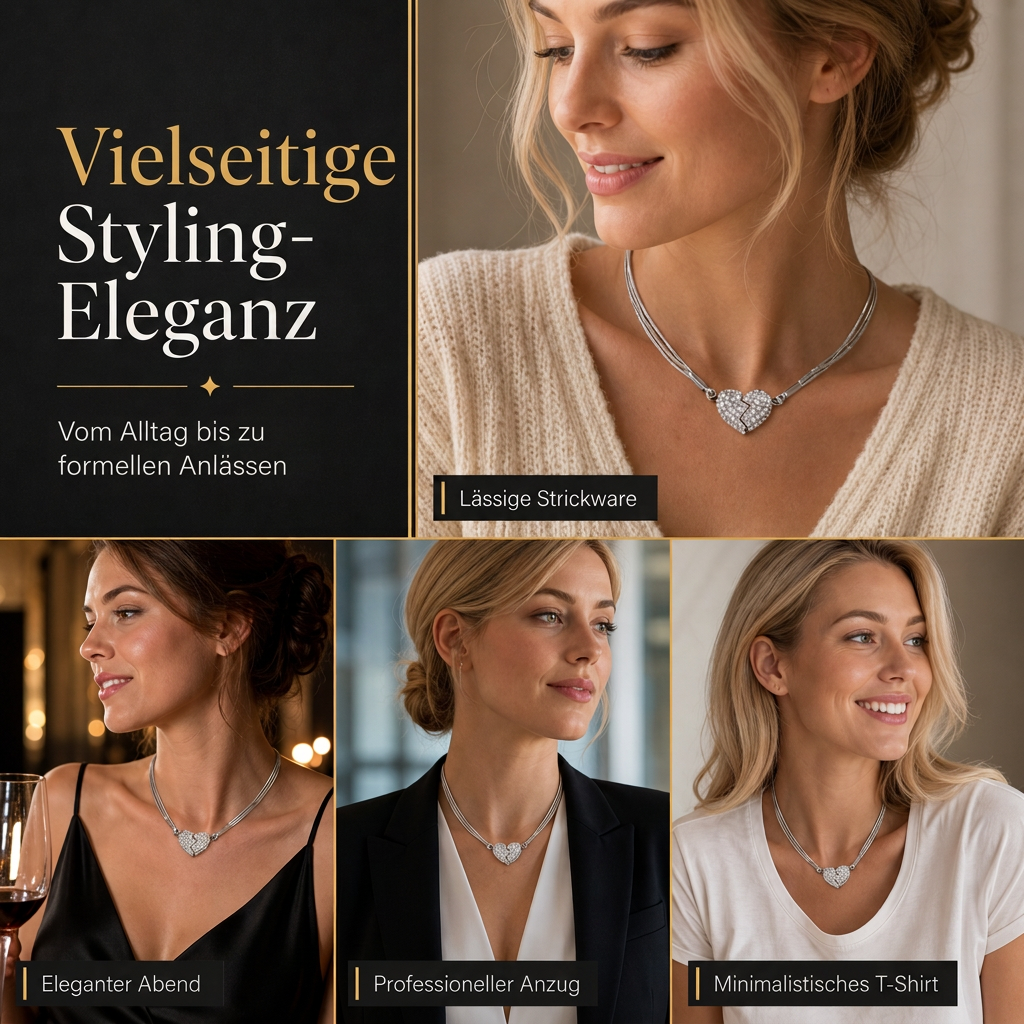 ⏳Begrenzte Zeit 50% Rabatt💥Minimalistischer magnetischer Liebesanhänger für Damen mit Strasssteinen
