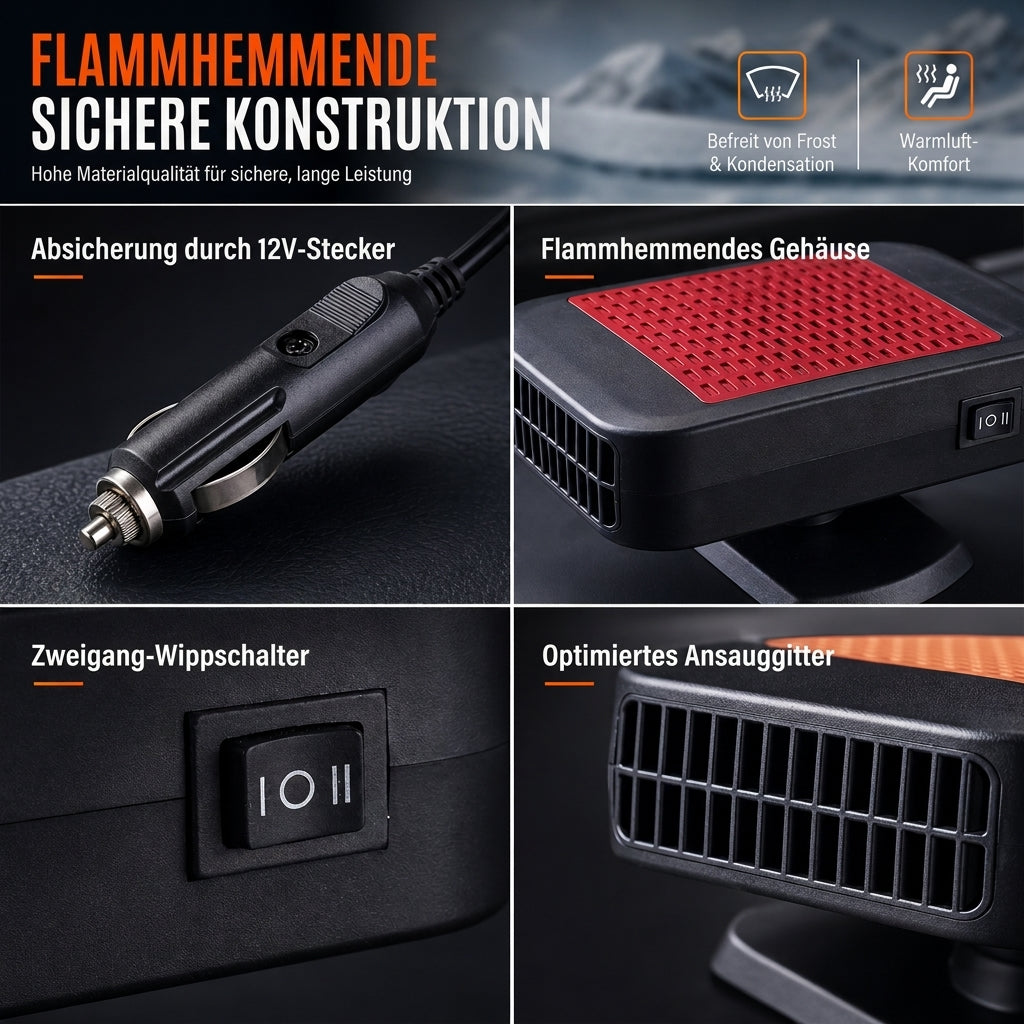 🚗 12V Auto-Enteiser & Entnebelungsventilator – tragbar für Windschutzscheibe & Fahrzeug