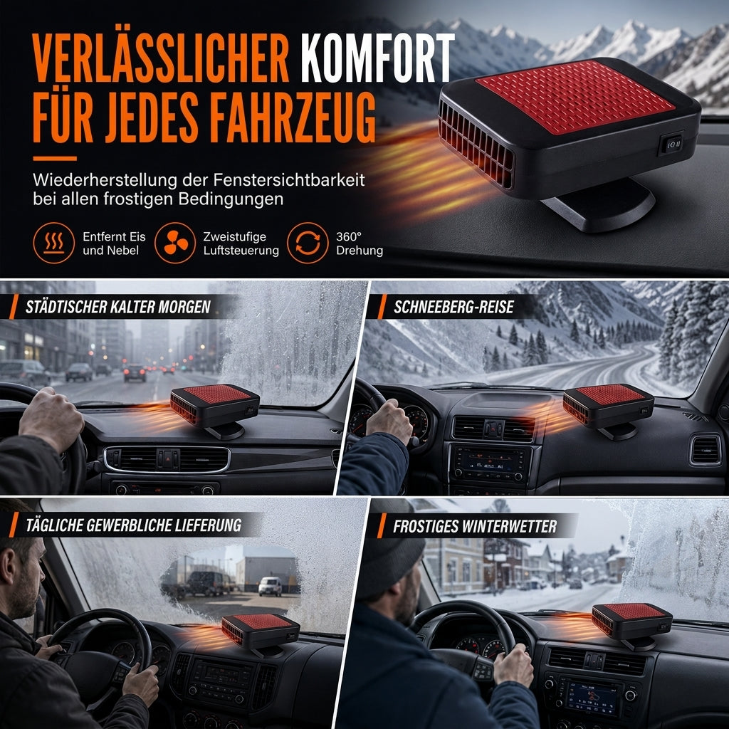 🚗 12V Auto-Enteiser & Entnebelungsventilator – tragbar für Windschutzscheibe & Fahrzeug