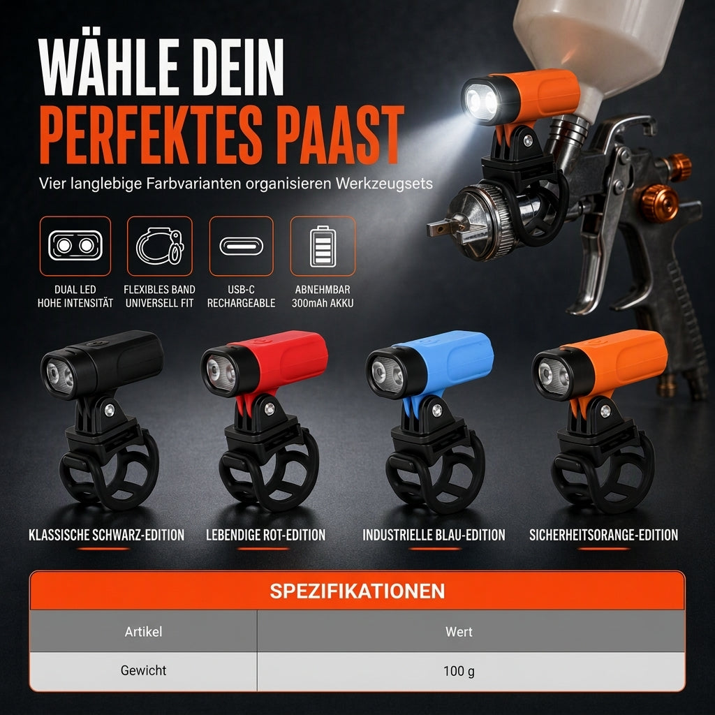 📢📢 50% RABATT !! ⏰ Spraypistolenlicht für Autolackierung und Möbelreparatur – Hilfsbeleuchtungsaufsatz für Beschichtungen und Lackierungen